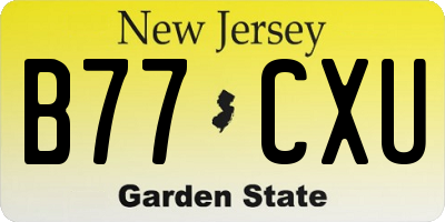 NJ license plate B77CXU