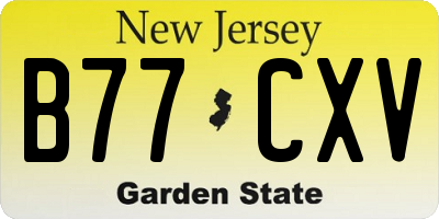 NJ license plate B77CXV