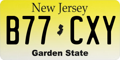 NJ license plate B77CXY