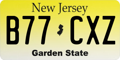 NJ license plate B77CXZ