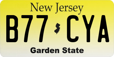 NJ license plate B77CYA
