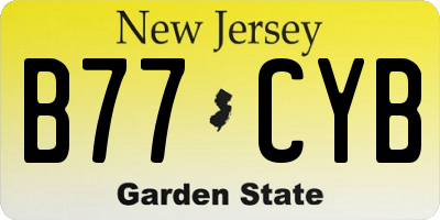 NJ license plate B77CYB