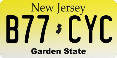 NJ license plate B77CYC