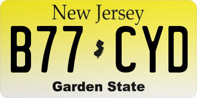 NJ license plate B77CYD
