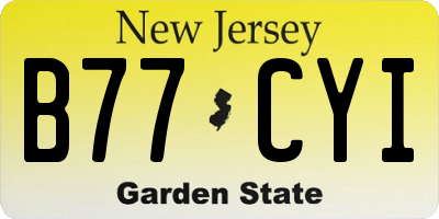 NJ license plate B77CYI