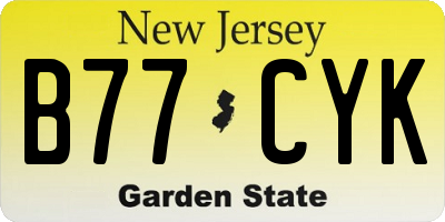 NJ license plate B77CYK