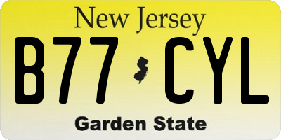 NJ license plate B77CYL