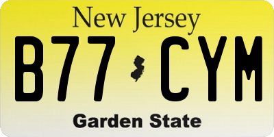 NJ license plate B77CYM