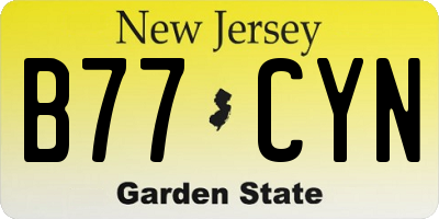 NJ license plate B77CYN