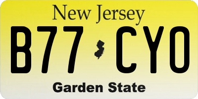 NJ license plate B77CYO