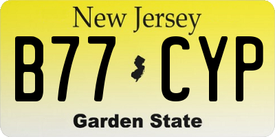 NJ license plate B77CYP