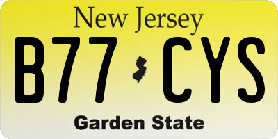 NJ license plate B77CYS