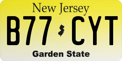 NJ license plate B77CYT