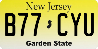 NJ license plate B77CYU