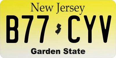 NJ license plate B77CYV