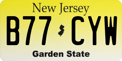 NJ license plate B77CYW
