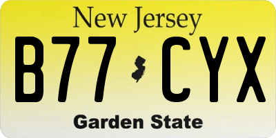NJ license plate B77CYX