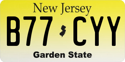 NJ license plate B77CYY