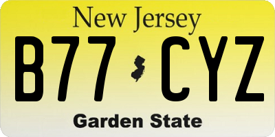 NJ license plate B77CYZ