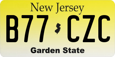 NJ license plate B77CZC