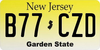 NJ license plate B77CZD