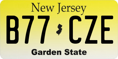 NJ license plate B77CZE