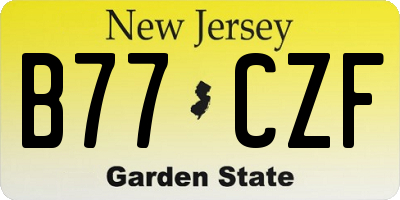 NJ license plate B77CZF