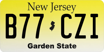 NJ license plate B77CZI
