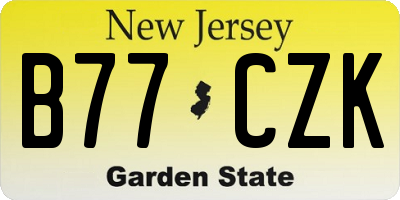 NJ license plate B77CZK