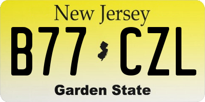 NJ license plate B77CZL