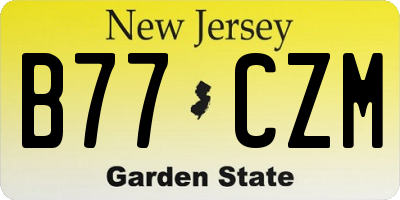 NJ license plate B77CZM