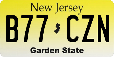 NJ license plate B77CZN