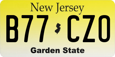 NJ license plate B77CZO