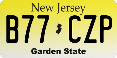 NJ license plate B77CZP