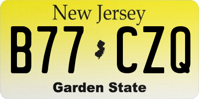 NJ license plate B77CZQ
