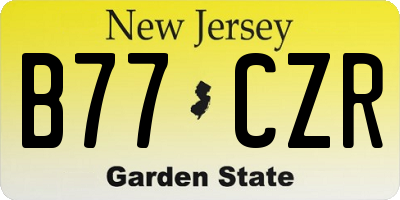 NJ license plate B77CZR