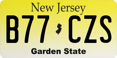 NJ license plate B77CZS
