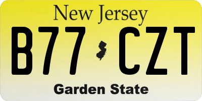 NJ license plate B77CZT