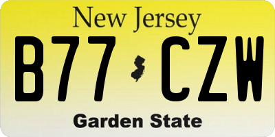 NJ license plate B77CZW