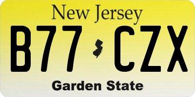 NJ license plate B77CZX
