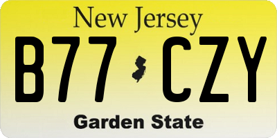 NJ license plate B77CZY