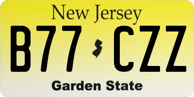 NJ license plate B77CZZ