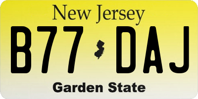 NJ license plate B77DAJ