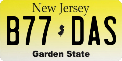 NJ license plate B77DAS