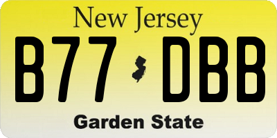NJ license plate B77DBB