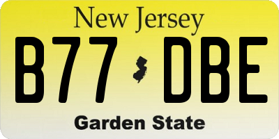 NJ license plate B77DBE