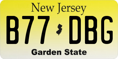 NJ license plate B77DBG