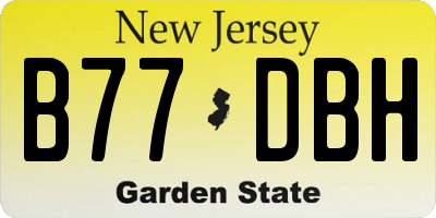 NJ license plate B77DBH