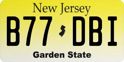 NJ license plate B77DBI