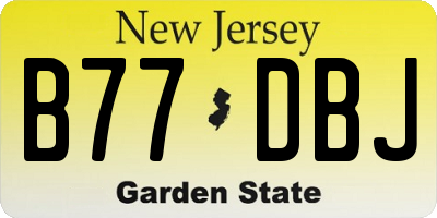 NJ license plate B77DBJ